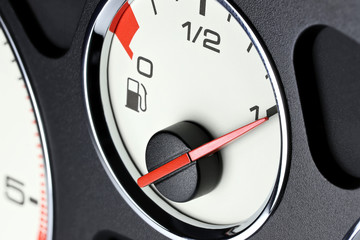 fuel gauge in car dashboard - full