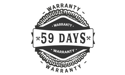 59 days warranty icon vintage rubber stamp guarantee
