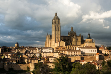 Fototapeta na wymiar Catedral de Santa Maria de Segovia in the historic city of Segovia, Castilla y Leon, Spain