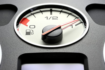 fuel gauge in car dashboard - full