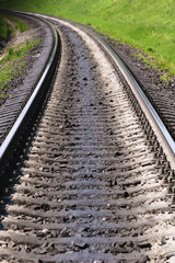 Obraz na płótnie Canvas the railway turns