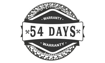 54 days warranty icon vintage rubber stamp guarantee