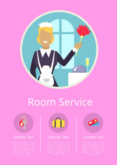Room Service Internet Page with Cleaning Woman