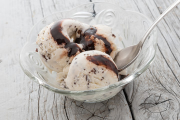 Ice cream with chocolate