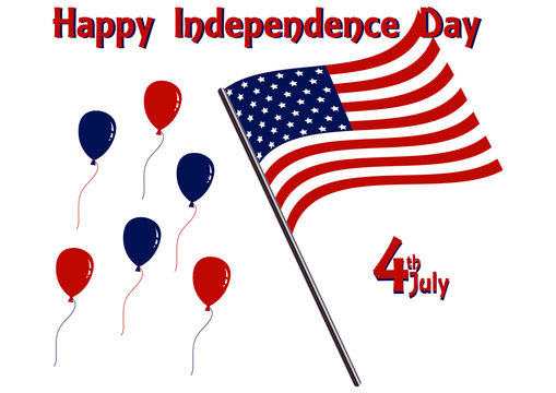 Independence Day - Design mit Landesflagge, Luftballons und Text. Vektordatei, Eps 10