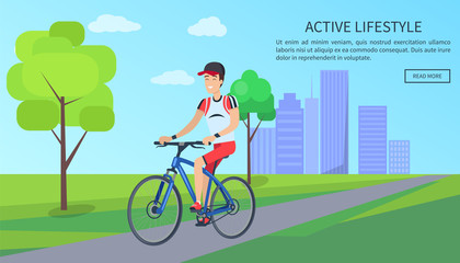 Active Lifestyle Bright Poster Vector Illustration