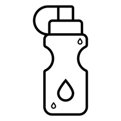 Sport water bottle line icon for web, mobile and infographics