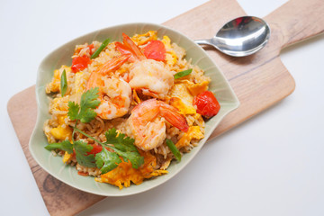Fried rice with shrimp.