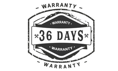 Fototapeta premium 36 days warranty icon vintage rubber stamp guarantee