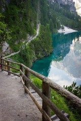 Fototapeta premium Braies lake panorama