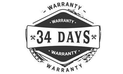 Obraz premium 34 days warranty icon vintage rubber stamp guarantee