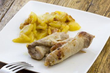 Chicken rolls with potatoes