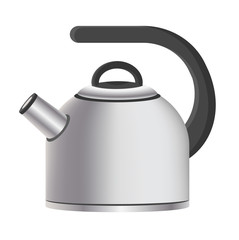 Silver Model of Kitchen Kettle Vector Illustration