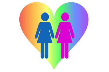 Obraz premium Pareja de mujeres homosexuales.