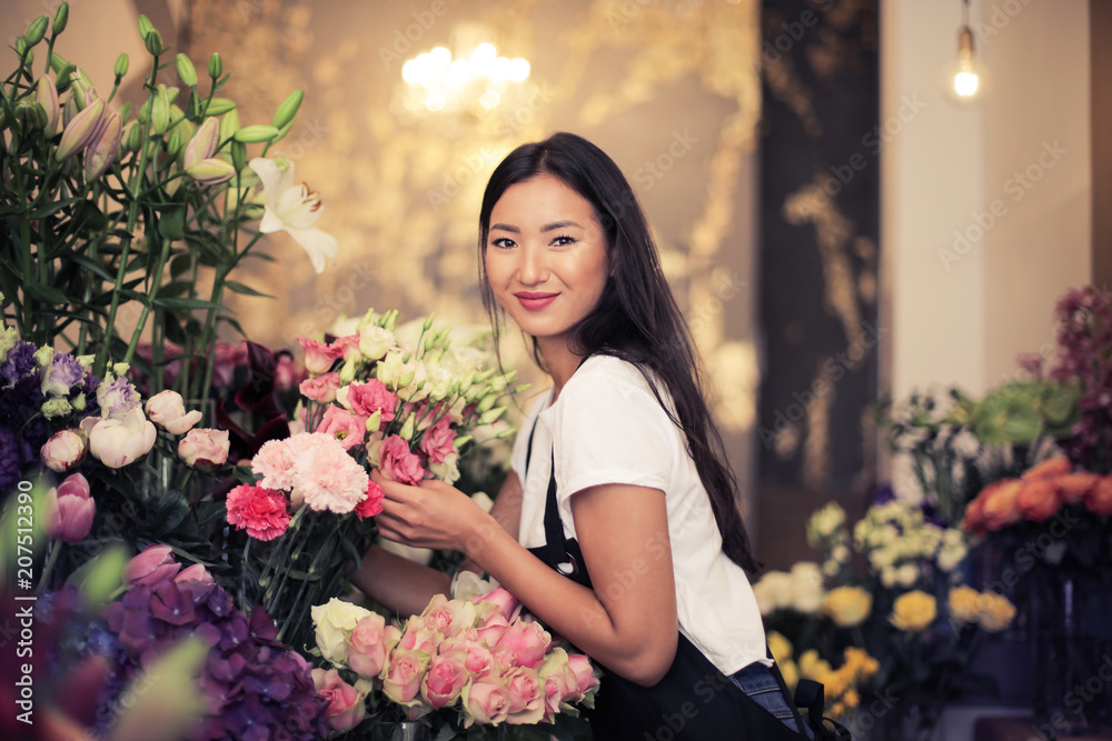 Wall mural in the flower shop