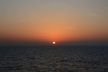 Sunset red-blue sky