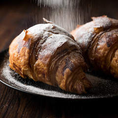 Croissants Sprinkled with Powdered Sugar