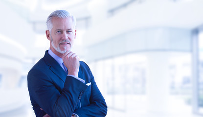 Senior businessman in his office