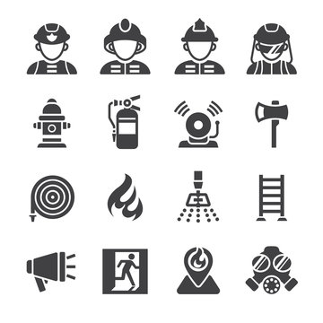 Fireman icon set