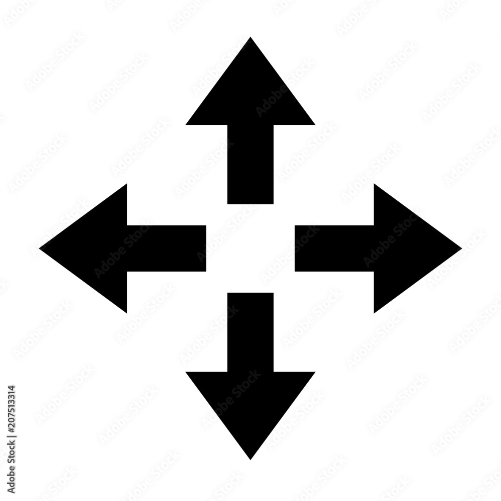 Wall mural move icon on white background. flat style. move sign. move icon arrow.