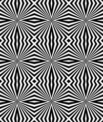 Seamless geometric pattern with a optical illusion in a black - white colors