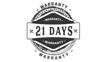 21 days warranty icon vintage rubber stamp guarantee