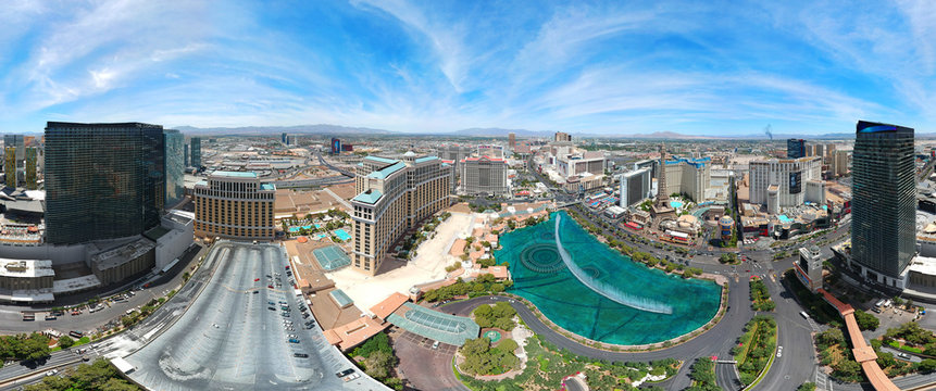 AERIAL VIEW OF LAS VEGAS, NEVADA. DRONE SHOT.