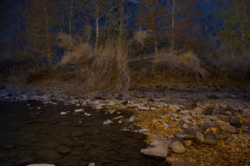 Moonlight night in the Altai Mountains