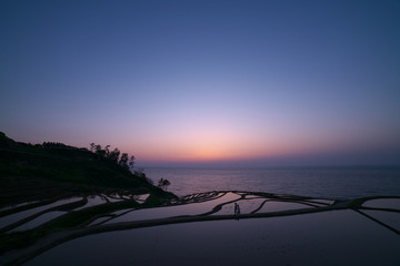 奥能登　白米千枚田の夕暮れ