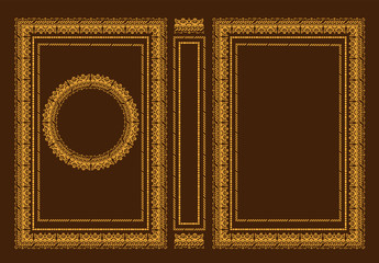 
Vector classic book covers. Decorative antique frame or frame for printing on book covers. It is drawn by the standard size. You can change the color with a few mouse clicks