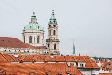 Beautiful view of the architecture of Prague in the Czech Republic. Prague is one of the most favorite places to visit tourists from all over the world