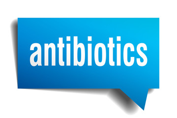 antibiotics blue 3d speech bubble
