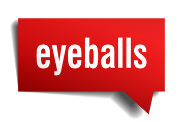 eyeballs red 3d speech bubble