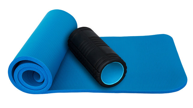 Fitness - mat and black roll