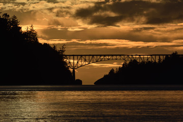 Deception Pass Bridge Sunset