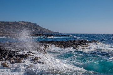 Photo of Sea water beating against rock, Cirkewwa, Malta