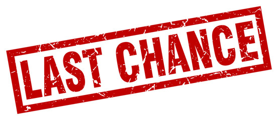 square grunge red last chance stamp