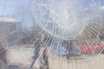 cracked glass closeup background texture