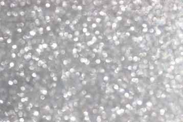 Grey defocused Lights, Abstract festive background with silver bokeh