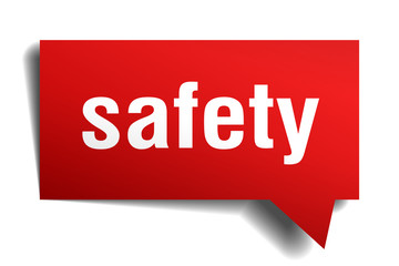 safety red 3d speech bubble