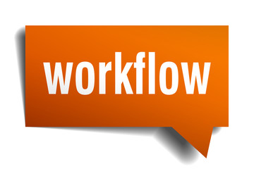 workflow orange 3d speech bubble