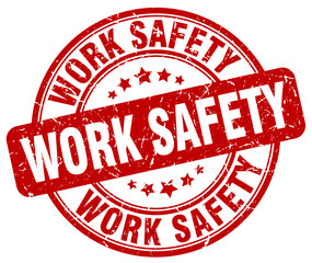 work safety red grunge stamp