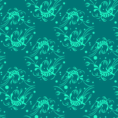 Lobsters. Seamless pattern. Vector Illustration. Can be used as texture for fabric, background, in web design and etc.
