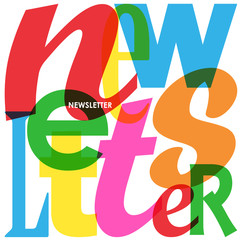 NEWSLETTER Overlapping Letters Vector Icon