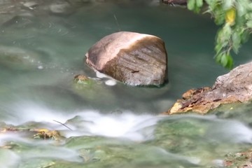 Water running out from hot spring in Beitou,Taiwan