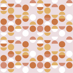 Seamless geometric pattern. Circle and semicircle abstract wallpaper. Vector background.