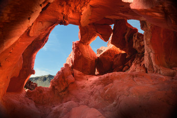 Cave in Valley of Fire State Park in Overton, Nevada USA
