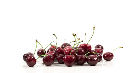 cherries on white background
