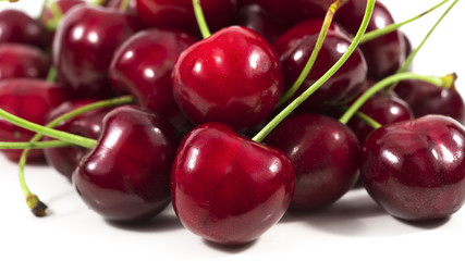 cherries on white background