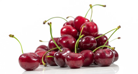 cherries on white background